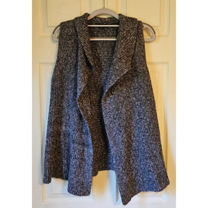 Verve Ami Women’s Small Gray Multicolor Knit Open Front Sleeveless Cardigan Vest